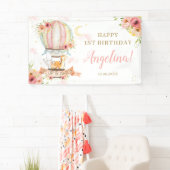 Floral Hot Air Ballon Birthday Backdrop Spandoek (Insitu)