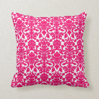 Floral Hot Pink Damask Seal Pillow Kussen