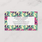 Floral Hot Pink Floral Painting Generic Business C Visitekaartje (Achterkant)