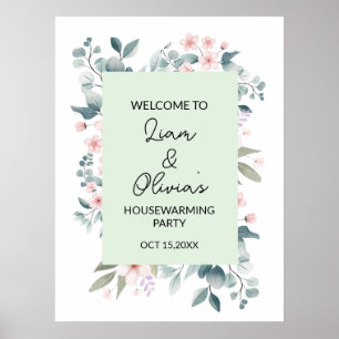 Floral Housewarming Party Entree Welkom Poster