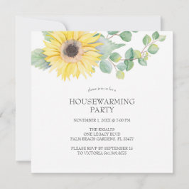 Floral Housewarming Party Uitnodigingen