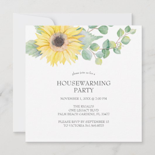 Floral Housewarming Party Uitnodigingen (Voorkant)