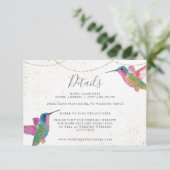 Floral Hummingbird Details Enclosure Card Informatiekaartje (Staand voorkant)