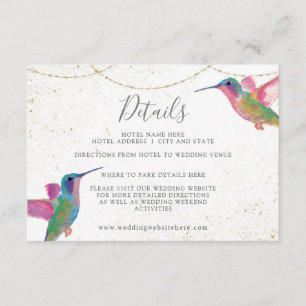 Floral Hummingbird Details Enclosure Card Informatiekaartje