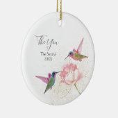 Floral Hummingbird Wedding Favor Ornament (Rechts)
