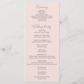 Floral Hummingbirds Pink Gold Wedding Programme (Dos)