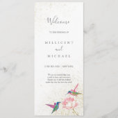 Floral Hummingbirds Rainbow Gold Wedding Programme (Devant)
