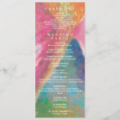 Floral Hummingbirds Rainbow Gold Wedding Programme (Dos)