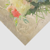 Floral Hydrangea Rozen Gold Monogram Naam Tissuepapier (Detail)