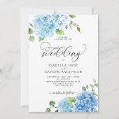 Floral Hydrangea Wedding Kaart (Voorkant)