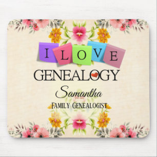 Floral I hou van Genealogie Mousepad Muismat