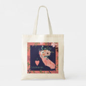 Floral I Love California State Map Tote Bag (Achterkant)