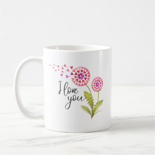 Floral I Love You Valentijnsdag Koffiemok