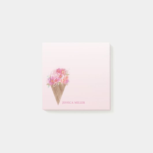 Floral Ice Cream Cone Hier is de Scoop Post-it® Notes (Voorkant)