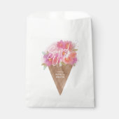 Floral Ice Cream Cone Vrijgezellenfeest geschept Bedankzakje (Voorkant)