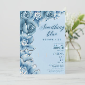 Floral Iets blauw voordat ik vrijgezellenfeest doe Kaart