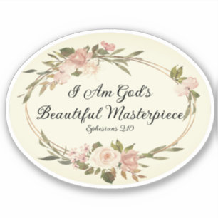  Floral Ik ben Gods sterstuk Christelijk Sticker