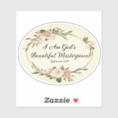  Floral Ik ben Gods sterstuk Christelijk Sticker (Vel)