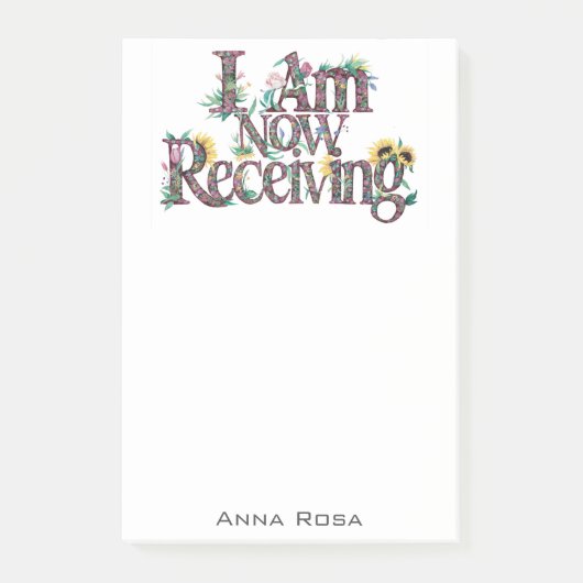 *~* Floral IK ONTVANG NU AP85 Manifesting 22 Post-it® Notes (Voorkant)