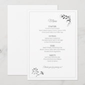 Floral Illustration Menu Card (Devant / Derrière)
