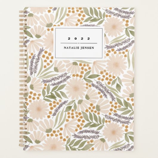 Floral Illustration Personalized Planner (Voorkant)