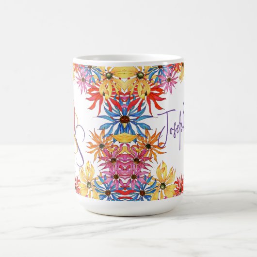 Floral Illustré Personalized Bosses Mug (Centre)