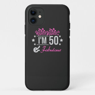 floral im 50 jaar oud en geweldig gezegde iPhone 11 hoesje