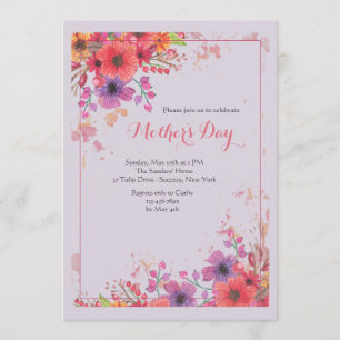 Floral Impression Invitation Kaart