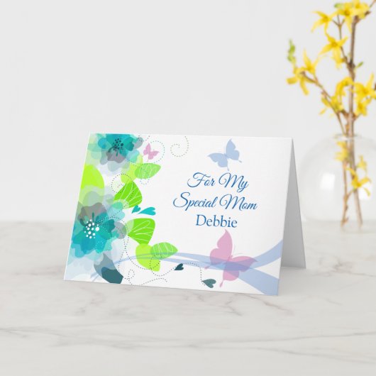 Floral Imprimer Nom personnalisé Carte d'anniversa (Fleur jaune)