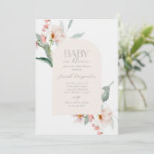 Floral in het Baby shower Bloom Girl Invitation Kaart (Staand voorkant)