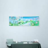 Floral in het berglandschap spandoek (Beurs)