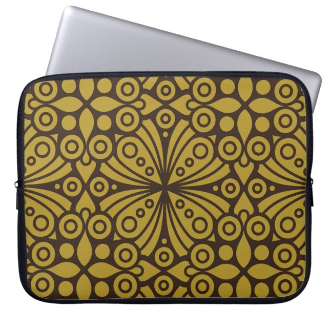 Floral Indian Pattern Layeredabstract, kunst, thui Laptop Sleeve (Voorkant)