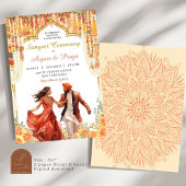 Floral Indian Sangeet Wedding Kaart