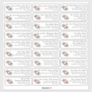 Floral individuel Mariage Étiquettes de adresse in