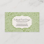 Floral Ingegraveerd Groen Visitekaartje (Achterkant)