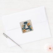 Floral Initiaal krans monogram A Vierkante Sticker (Envelop)
