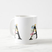 Floral Initial Monogram A Mug Koffiemok (Voorkant links)