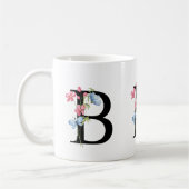 Floral Initial Monogram B Mug (Gauche)