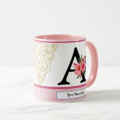 Floral Initial Mug – Letter A Monogram | Personali (Devant droit)