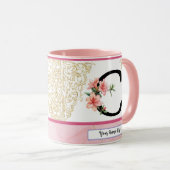 Floral Initial Mug – Letter C Monogram | Personali (Devant droit)