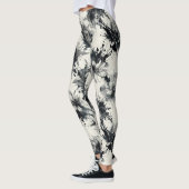 Floral Ink Splash Pattern – Abstract Botanical  Leggings (Links)
