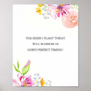 Floral Inspirerend Quotes voor Vrouwen Poster