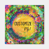  Floral Inspirivity  naam Fun Magneet (Voorkant)