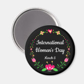 Floral International Womens Day Magneet (Voorkant / Achterkant)