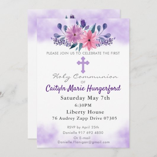 Floral Invial Kaart (Voorkant / Achterkant)