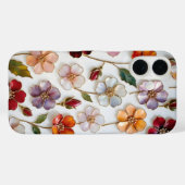 Floral iPhone Case Stained Glass Pastel Flowers (Achterkant (horizontaal))