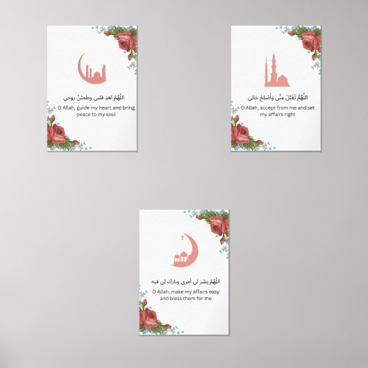 Floral Islamic Wall Art Set  (Voorkant)