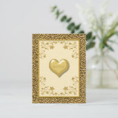 Floral ivoire avec carte RSVP Gold Heart (Debout devant)