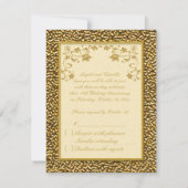 Floral ivoire avec carte RSVP Gold Heart (Dos)