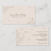 Floral Ivory Simple Boho Event Planner Visitekaartje (Voorkant / Achterkant)